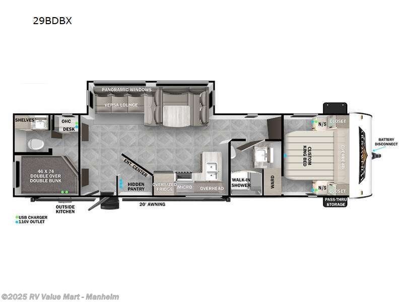 Call now about this 2023 Forest River Wildwood 29BDBX! 2023 Forest River Wildwood 29BDBX - Used Travel Trailer For Sale by RV Value Mart - Manheim in Manheim, Pennsylvania features Slideout