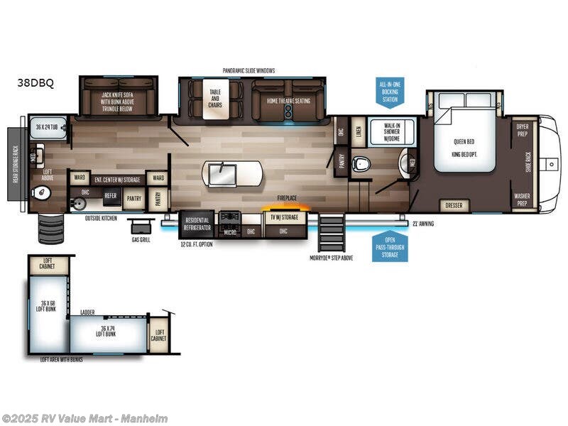 Call now about this 2019 Forest River Sabre 38DBQ! 2019 Forest River Sabre 38DBQ - Used Fifth Wheel For Sale by RV Value Mart - Manheim in Manheim, Pennsylvania features Slideout