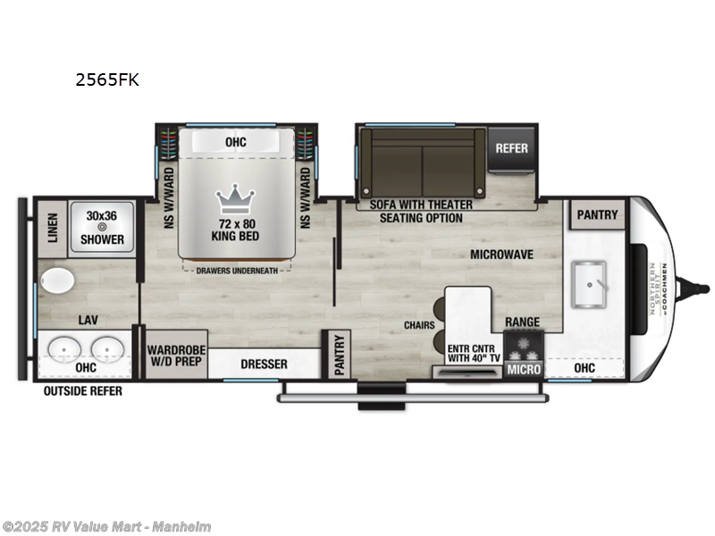 Call now about this 2026 Coachmen Northern Spirit Ultra Lite 2565FK! 2026 Coachmen Northern Spirit Ultra Lite 2565FK - New Travel Trailer For Sale by RV Value Mart - Manheim in Manheim, Pennsylvania features Slideout