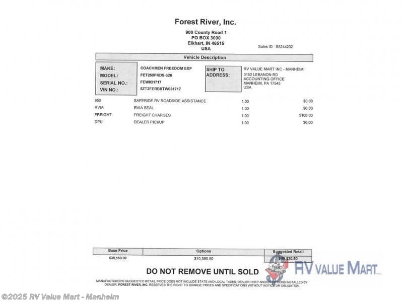Email now about this 2026 Coachmen Freedom Express Ultra Lite 259FKDS! New 2026 Coachmen Freedom Express Ultra Lite 259FKDS available in Manheim, Pennsylvania