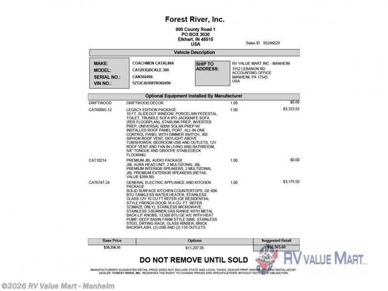 Contact us now about this 2026 Coachmen Catalina Legacy Edition 293QBCK! 2026 Catalina Legacy Edition 293QBCK by Coachmen from RV Value Mart - Manheim in Manheim, Pennsylvania