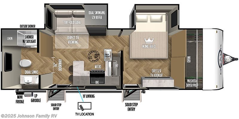 Floorplan of 2023 Forest River Ozark 2630RBKX
