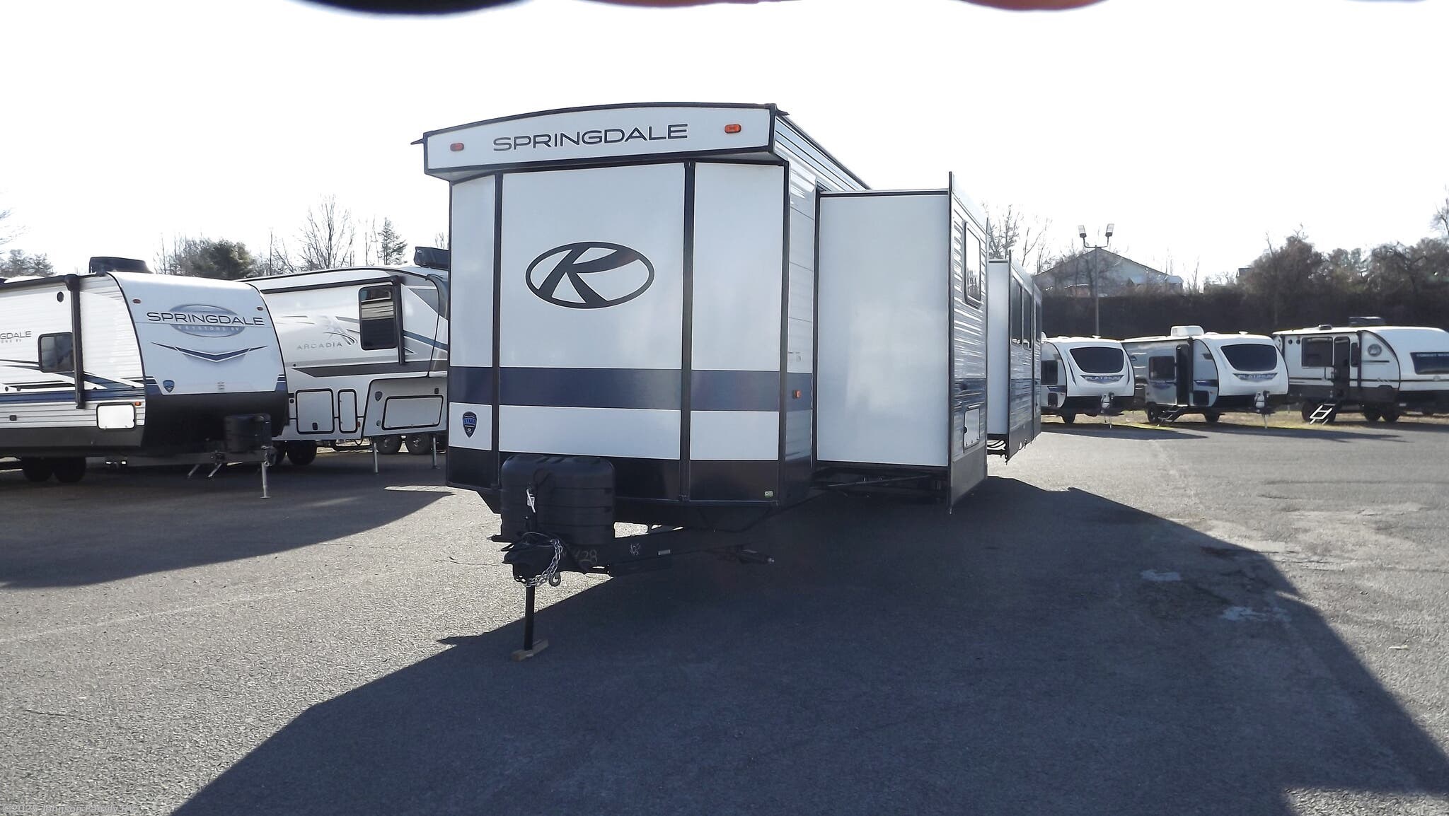 Call now about this 2025 Keystone Springdale 380DB! 2025 Keystone Springdale 380DB - New Destination Trailer For Sale by Johnson Family RV in Woodlawn, Virginia features Convection Microwave, Air Conditioning, 50 Amp Service, Tankless Demand Gas Water Heater, TV