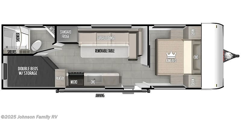 Floorplan of 2025 Forest River Salem FSX 266BHLE