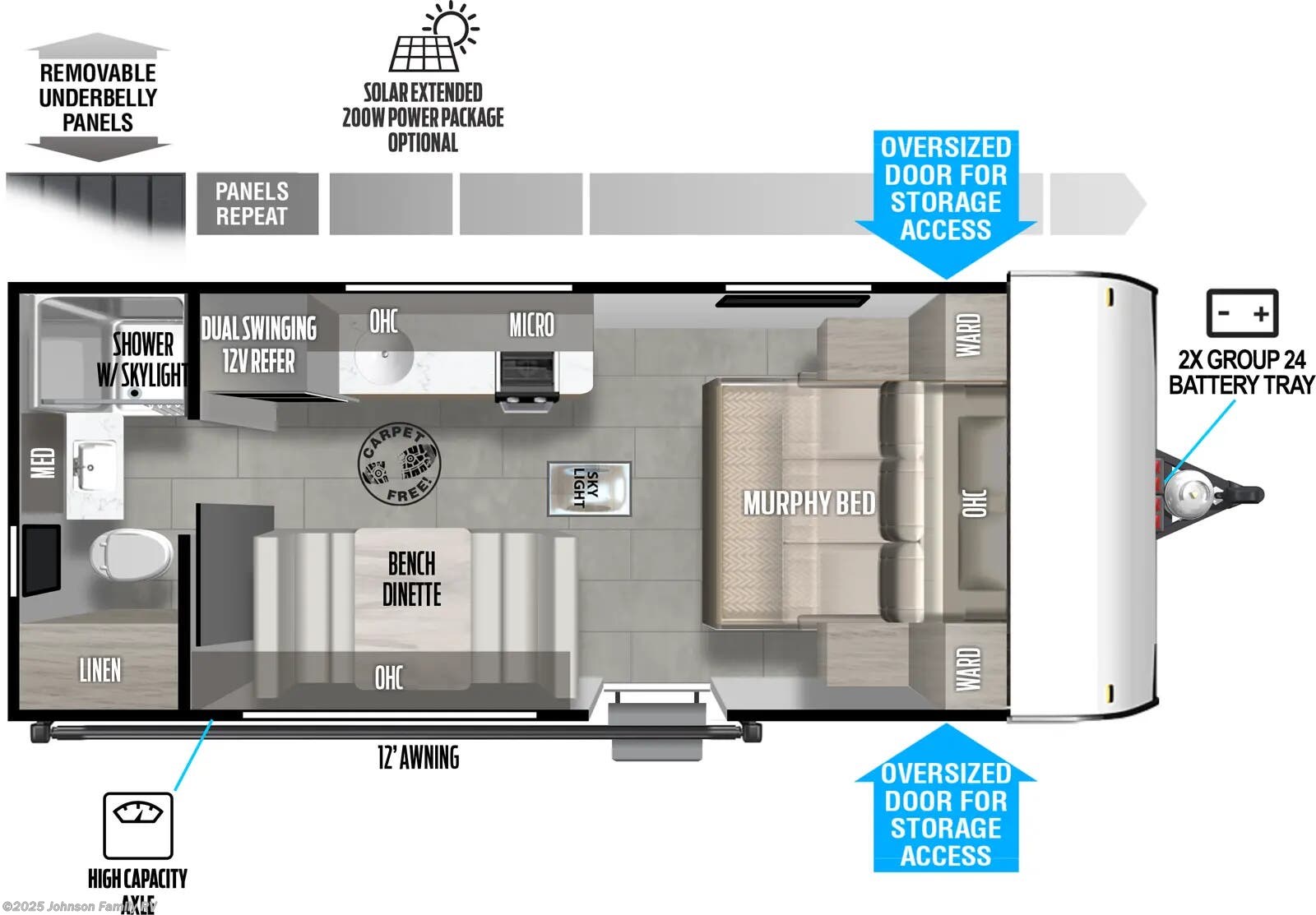 Floorplan of 2026 Forest River Salem FSX 167RBK