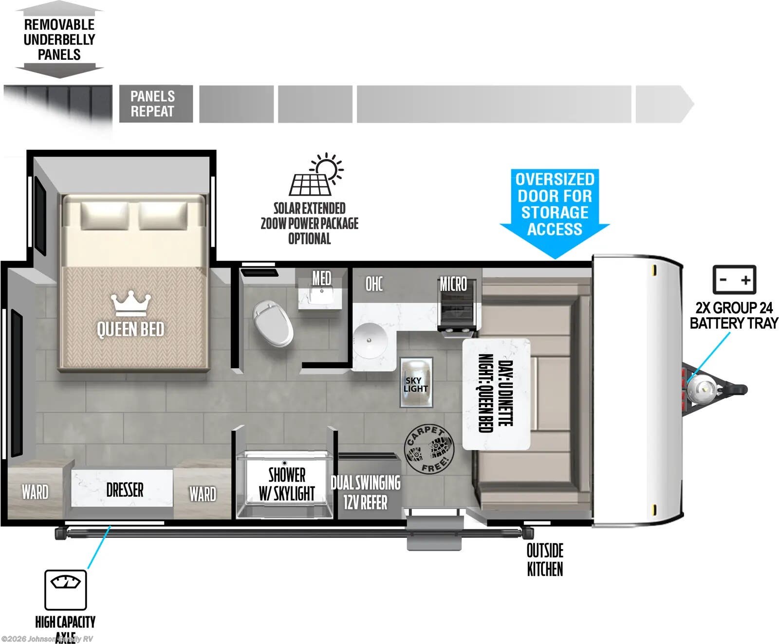Floorplan of 2026 Forest River Salem FSX 169RSK