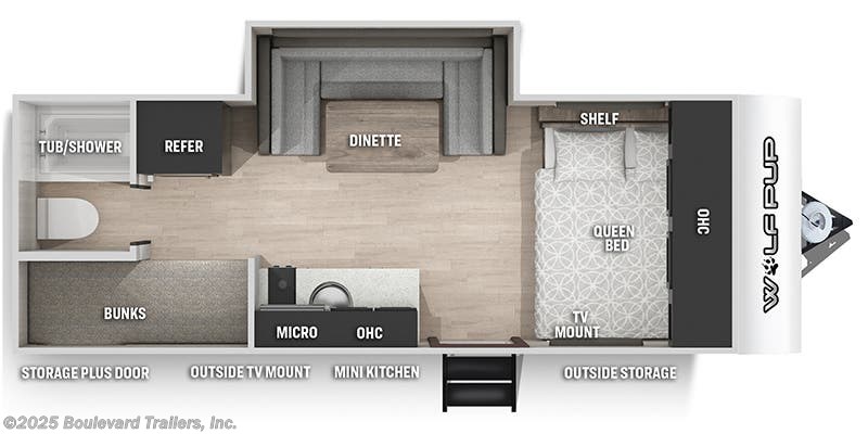 Floorplan of 2023 Forest River Cherokee Wolf Pup 17JG