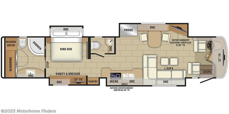 Floorplan of 2018 Entegra Coach Anthem 44B