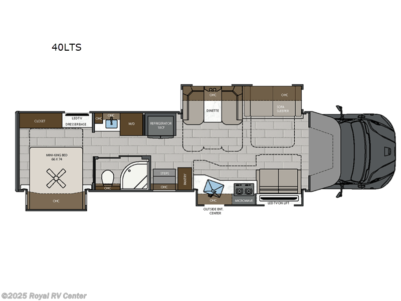 Call now about this 2026 Renegade Verona LE 40LTS! 2026 Renegade Verona LE 40LTS - New Super C For Sale by Royal RV Center in Middlebury, Indiana features Slideout