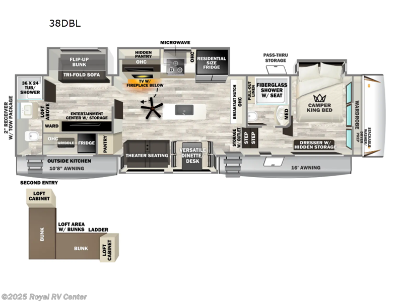 Call now about this 2026 Forest River Sabre 38DBL! 2026 Forest River Sabre 38DBL - New Fifth Wheel For Sale by Royal RV Center in Middlebury, Indiana features Slideout