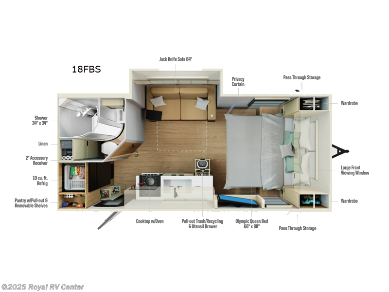 Call now about this 2026 Winnebago Thrive 18FBS! 2026 Winnebago Thrive 18FBS - New Travel Trailer For Sale by Royal RV Center in Middlebury, Indiana features Slideout