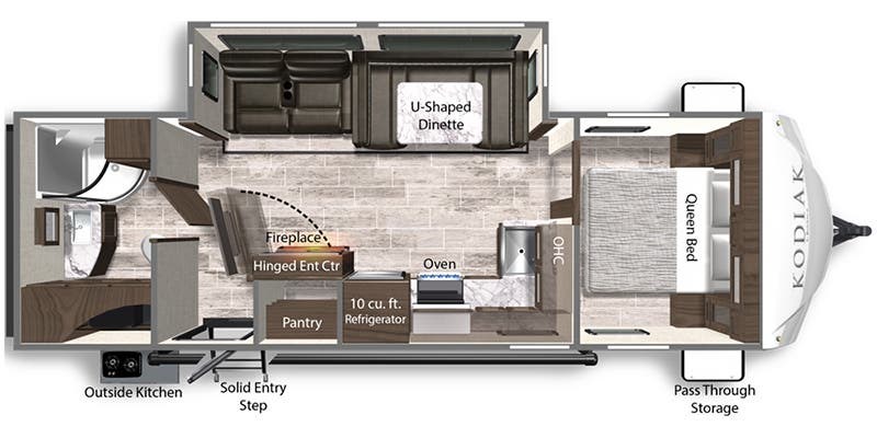Floorplan of 2022 Dutchmen Kodiak Ultra-Lite Ultra-Lite 261RBSL