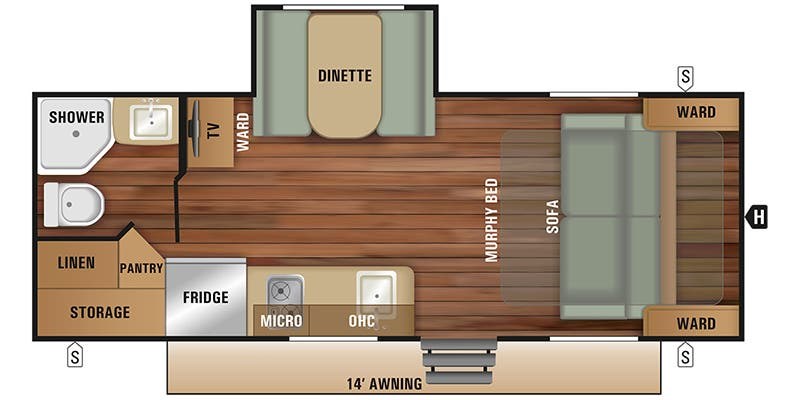 Floorplan of 2018 Starcraft Launch Outfitter 7 19MBS