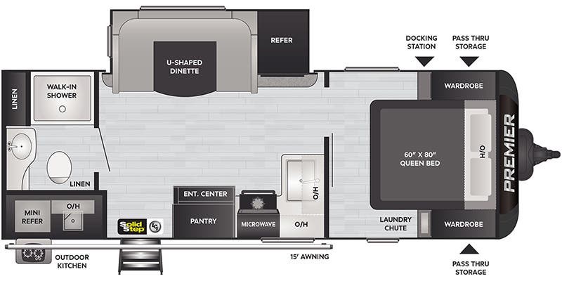 Call now about this 2021 Keystone Premier 23RBPR! Floorplan of 2021 Keystone Premier 23RBPR