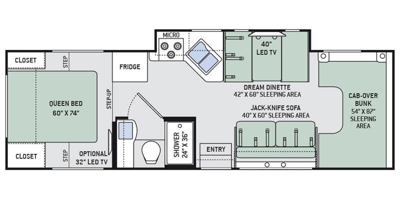 Floorplan of 2019 Thor Motor Coach Four Winds 28Z