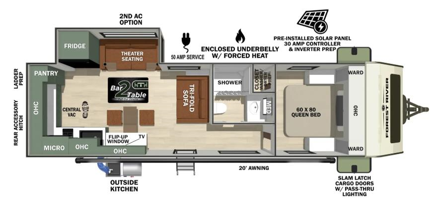 Floorplan of 2026 Forest River No Boundaries Beast Mode NB20.8