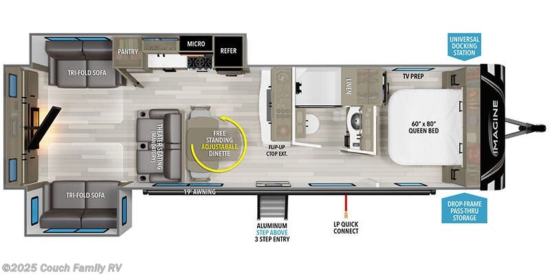 Floorplan of 2025 Grand Design Imagine 3100RD
