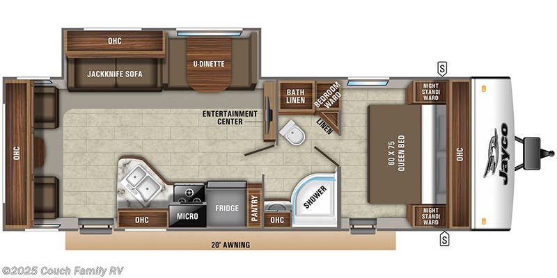 Floorplan of 2020 Jayco Jay Feather 24RL