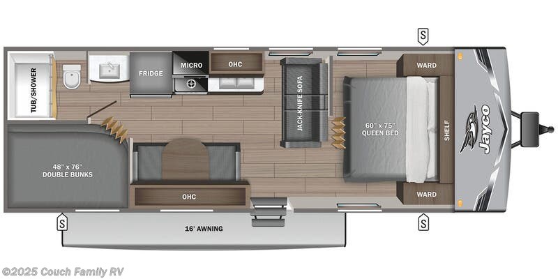Floorplan of 2025 Jayco Jay Flight SLX 260BH