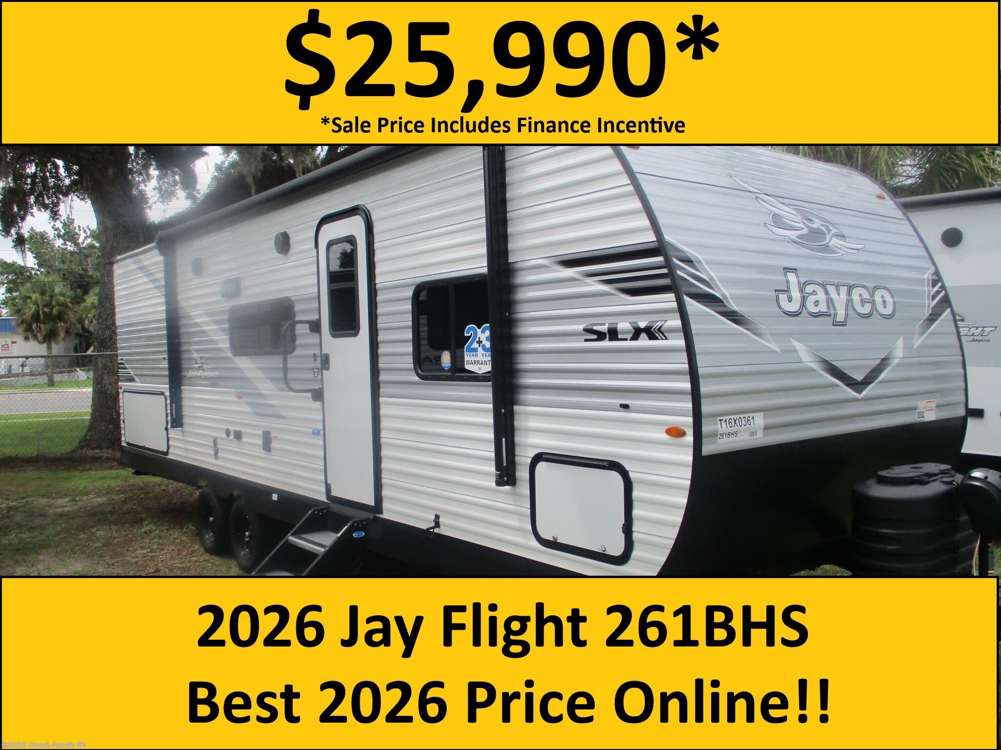 Email now about this 2026 Jayco Jay Flight SLX 261BHS! New 2026 Jayco Jay Flight SLX 261BHS available in Cross City, Florida