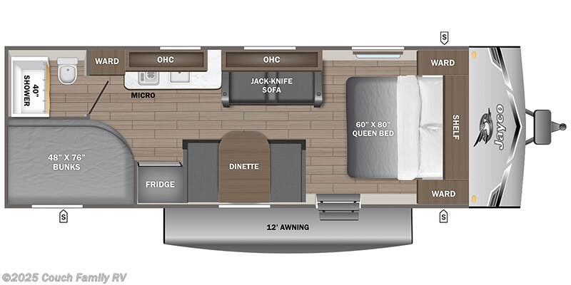 Floorplan of 2026 Jayco Jay Flight SLX 250BH