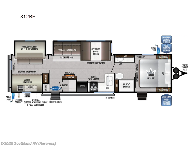 Call now about this 2025 East to West Della Terra 312BH! 2025 East to West Della Terra 312BH - New Travel Trailer For Sale by Southland RV in Norcross, Georgia features Slideout