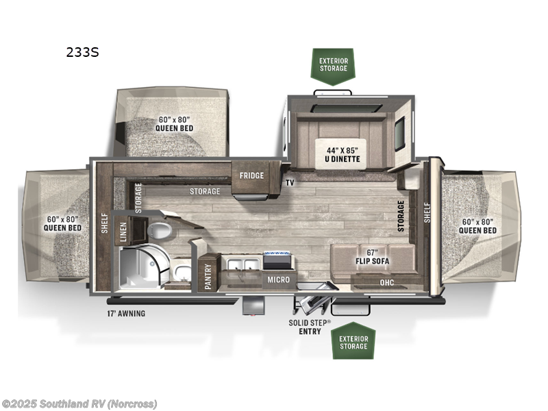 Call now about this 2022 Forest River Flagstaff Shamrock 233S! 2022 Forest River Flagstaff Shamrock 233S - Used Travel Trailer For Sale by Southland RV in Norcross, Georgia features Slideout