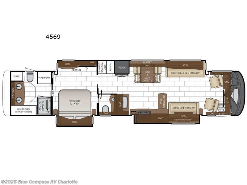 Call now about this 2026 Newmar London Aire 4569! 2026 Newmar London Aire 4569 - New Class A For Sale by Blue Compass RV Charlotte in Concord, North Carolina features Slideout