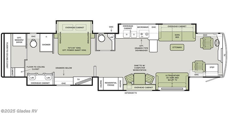 Floorplan of 2020 Tiffin Allegro Bus 45 OPP