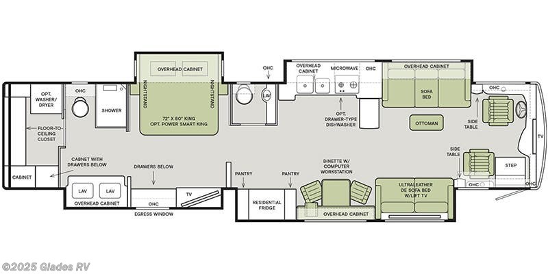 Floorplan of 2023 Tiffin Allegro Bus 45 OPP