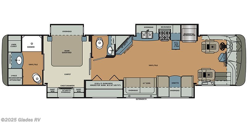 Floorplan of 2017 Forest River Berkshire 38A