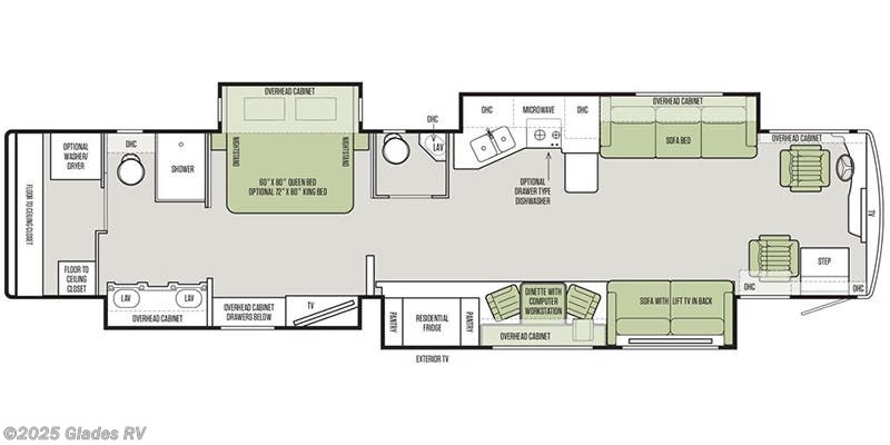 Floorplan of 2018 Tiffin Allegro Bus 45 OPP