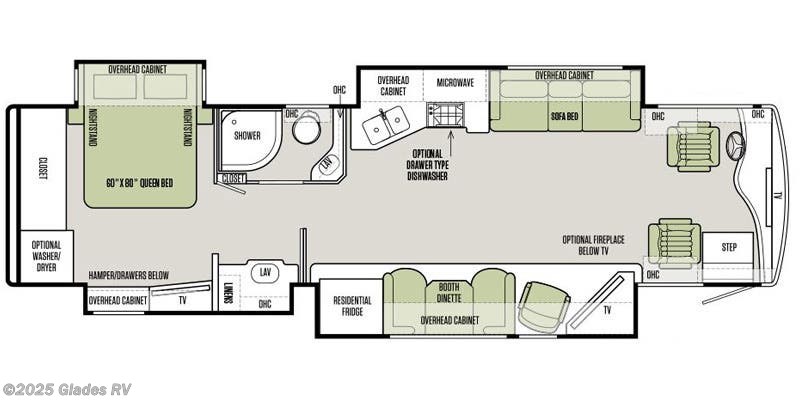 Floorplan of 2016 Tiffin Phaeton 36 GH