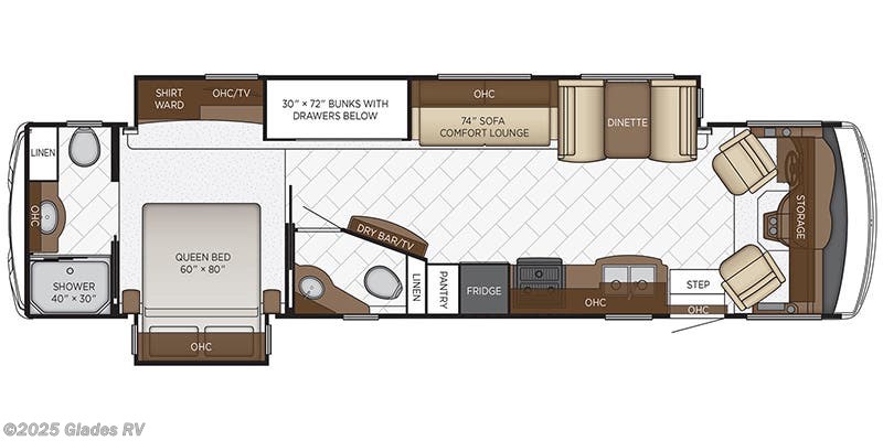 Floorplan of 2021 Newmar Bay Star 3616