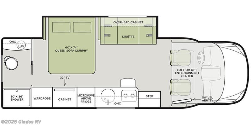 Floorplan of 2021 Tiffin Wayfarer 25 RW