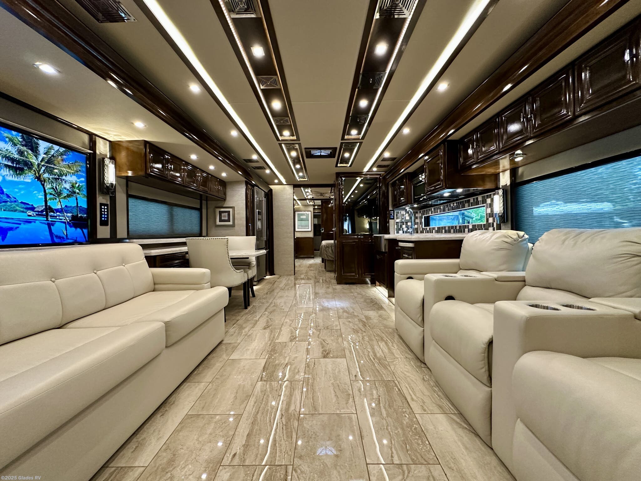 Call now about this 2019 Tiffin Allegro Bus 45 OPP! 2019 Tiffin Allegro Bus 45 OPP - Used Diesel Pusher For Sale by Glades RV in Fort Myers, Florida features 50 Amp Service, Theater Seating, Outside Entertainment Center, Exterior Freezer, Central Vacuum