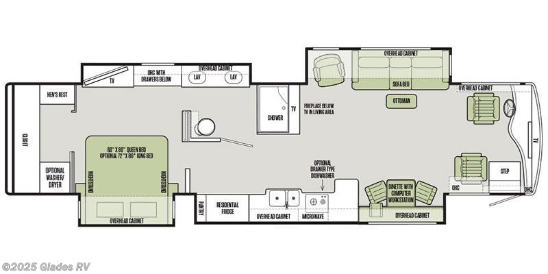 Floorplan of 2016 Tiffin Allegro Bus 40 AP