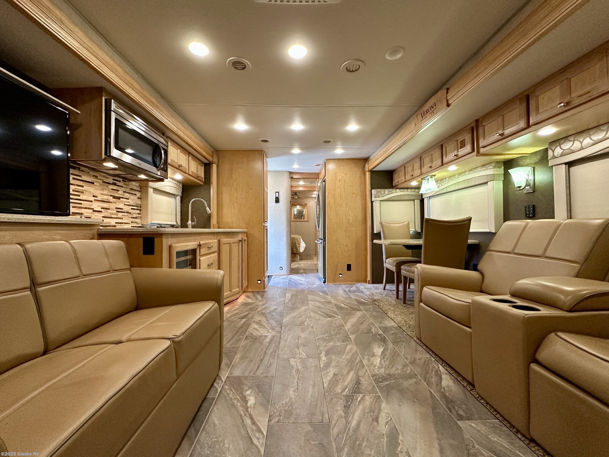 Call now about this 2017 Renegade RV Verona LE 40LTS! 2017 Renegade RV Verona LE 40LTS - Used Class C For Sale by Glades RV in Fort Myers, Florida features Residential Refrigerator, Second Roof A/C, Sound Bar, Automatic Leveling Jacks, Full Body Paint