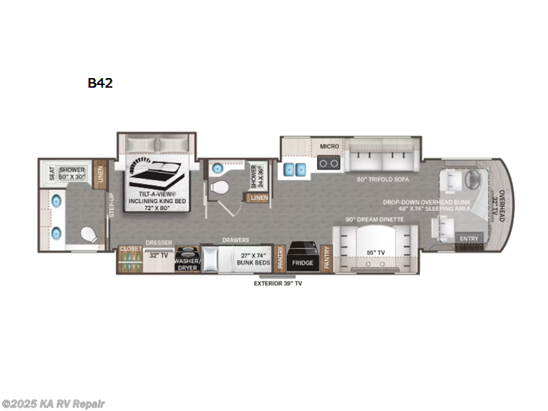 Call now about this 2022 Thor Motor Coach Venetian B42! 2022 Thor Motor Coach Venetian B42 - Used Class A For Sale by KA RV Repair in DeBary, Florida features Slideout