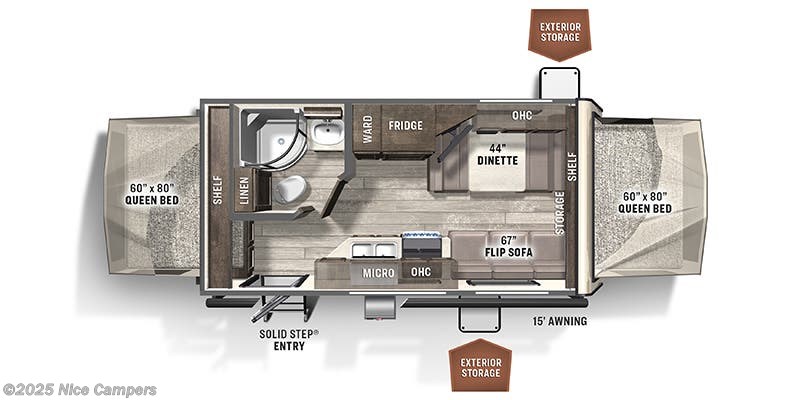 Call now about this 2022 Forest River Flagstaff Shamrock 19! Floorplan of 2022 Forest River Flagstaff Shamrock 19