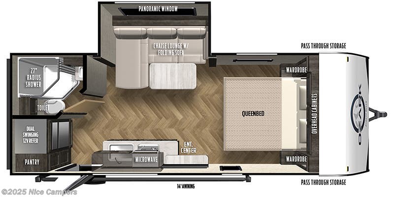 Call now about this 2022 Forest River Ozark 1800QS! Floorplan of 2022 Forest River Ozark 1800QS