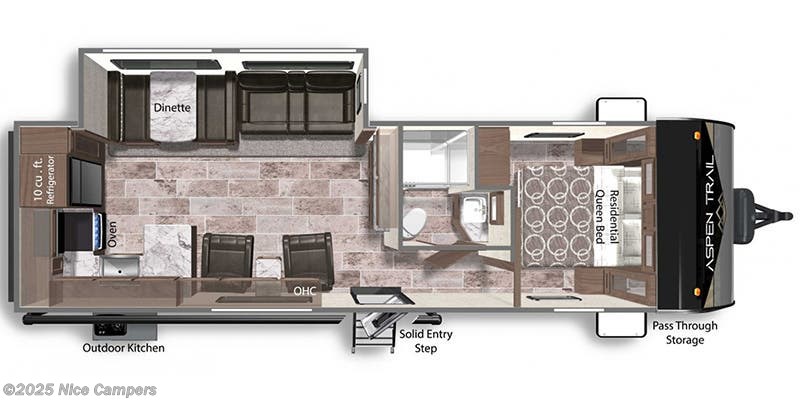 Call now about this 2022 Dutchmen Aspen Trail 2880RKS! Floorplan of 2022 Dutchmen Aspen Trail 2880RKS