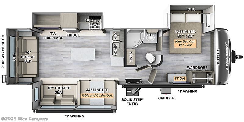 Call now about this 2025 Forest River Flagstaff Super Lite 29RLBS! Floorplan of 2025 Forest River Flagstaff Super Lite 29RLBS
