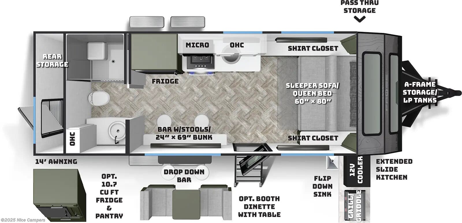 Call now about this 2025 Palomino Pause 20.3! 2025 Palomino Pause 20.3 - New Travel Trailer For Sale by Nice Campers in Russellville, Arkansas features Enclosed Underbelly, Aluminum Entrance Steps, Cable Prepped, Vanity, Propane