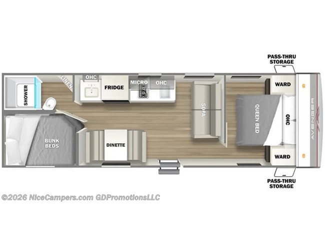 2024 Prime Time Avenger 25BH Floorplan
