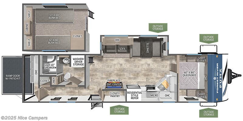 Call now about this 2025 Palomino Puma 345BHL! Floorplan of 2025 Palomino Puma 345BHL