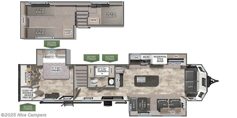 Call now about this 2025 Palomino Puma 402LFT! Floorplan of 2025 Palomino Puma 402LFT