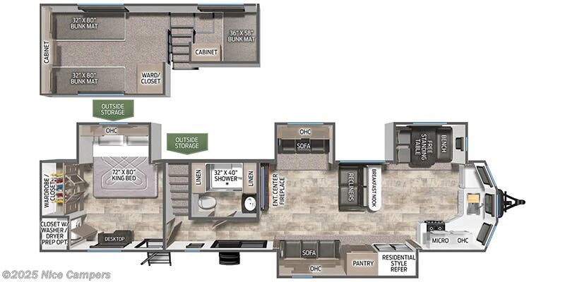 Call now about this 2025 Palomino Puma 403LFT! Floorplan of 2025 Palomino Puma 403LFT