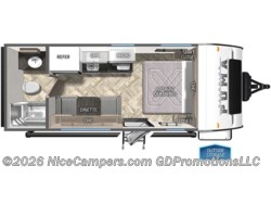 Stock Image for 2024 Palomino 16QBX (options and colors may vary) 2024 Palomino Puma Ultra Lite 160RV-1 - Used Travel Trailer for sale by NiceCampers.com in Russellville, Arkansas