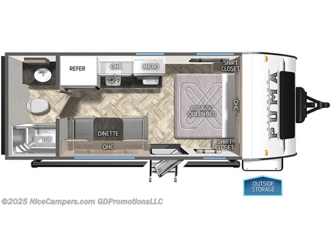 2024 Palomino Puma Ultra Lite 160RV-1 Floorplan
